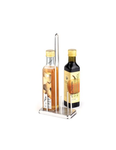 Soporte inox satinado de 2 botellas 250ml