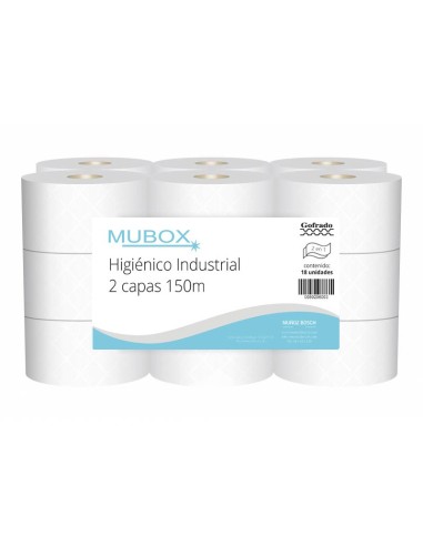 Mubox Higiénico Industrial Gofrado 2capas 150m (18uds)