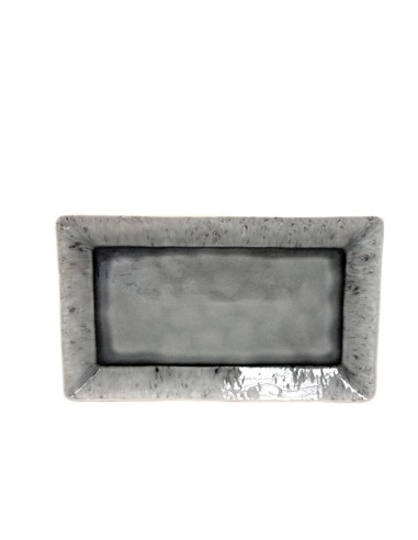 Bandeja rectangular gris 33,5x17,5cm "MADEIRA"