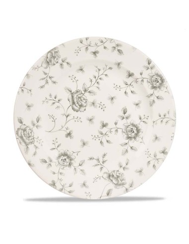 Plato chintz 30,5cm "Vintage Prints Grey Rose" (6uds)