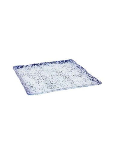 Plato Ming cobalto 25x25cm "MURANO" (6uds)