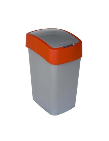 PAPELERA PACIFIC FLIP BIN 25lt PLATA y ROJO