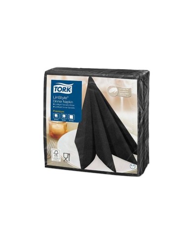 Servilleta Dinner negra "TORK LINSTYLE" 39x39 (600Uds)