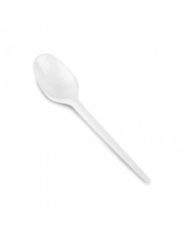 Cucharita postre PLA blanca 12,5cm (100Uds)