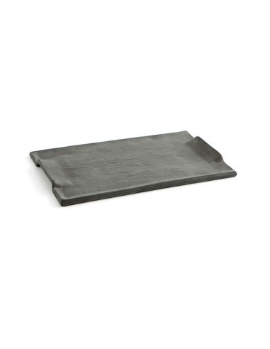 Plato rectangular negro 30x18cm "RUSTICA" (6uds)"