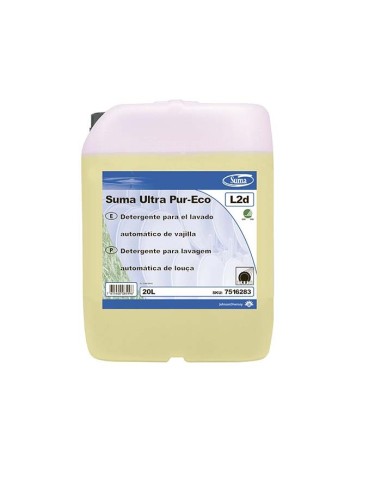 Detergente concentrado lavavajillas Suma Ultra PUR-ECO L2d Diversey 20L