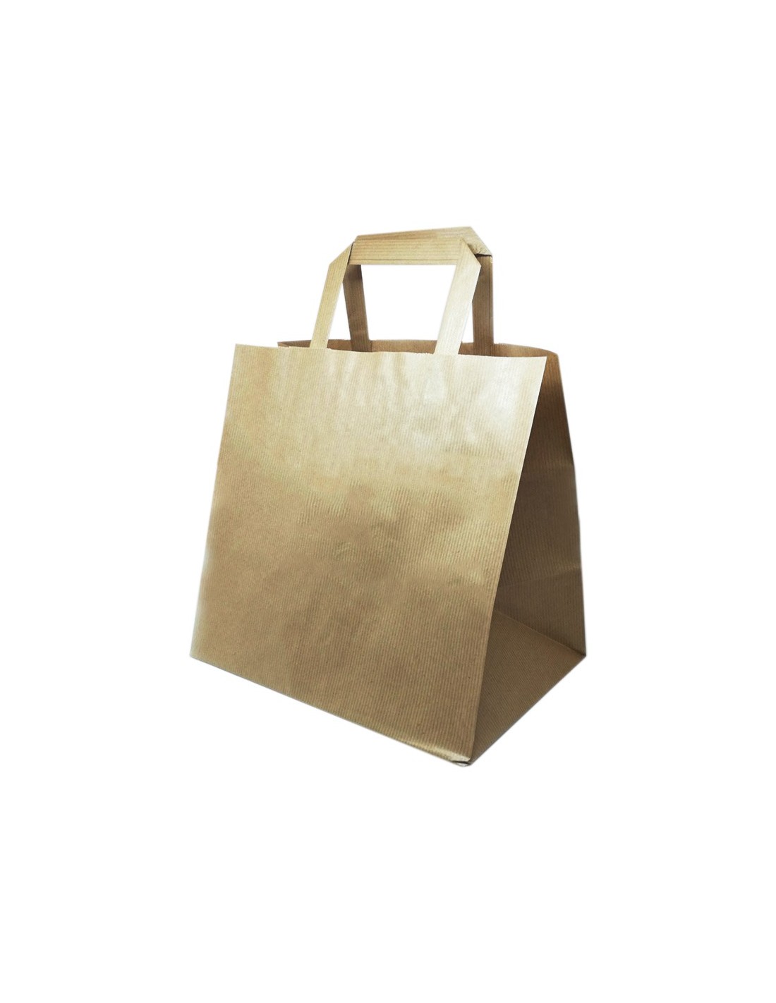 Bolsa Papel Kraft De Asa Plana Base Ancha 27x32 18 Cm 250uds Muñoz